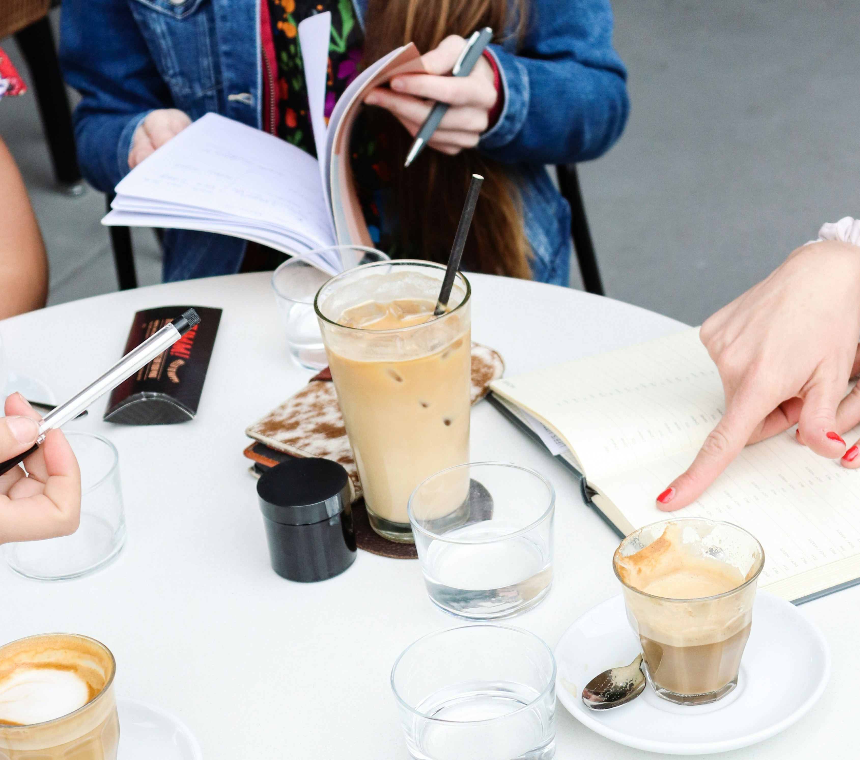 Collaborative meeting over coffee